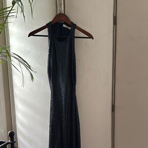 Elegant dark blue evening gown